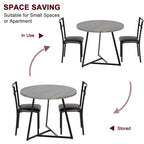 Ensemble table et chaises de salle à manger pour 2, table de cuisine et 2 chaises avec chaises rembourrées, ensemble de salle à manger 3 pièces, ensemble table de cuisine ronde