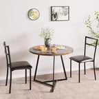 Ensemble table et chaises de salle à manger pour 2, table de cuisine et 2 chaises avec chaises rembourrées, ensemble de salle à manger 3 pièces, ensemble table de cuisine ronde