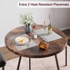 Ensemble table et chaises de salle à manger pour 2, table de cuisine et 2 chaises avec chaises rembourrées, ensemble de salle à manger 3 pièces, ensemble table de cuisine ronde