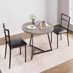Ensemble table et chaises de salle à manger pour 2, table de cuisine et 2 chaises avec chaises rembourrées, ensemble de salle à manger 3 pièces, ensemble table de cuisine ronde