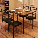 Ensemble de salle à manger pour 4 personnes, table et chaises de cuisine pour 4 personnes, ensemble de 5 pièces de salle à manger, table à dîner rectangulaire moderne en bois avec sièges rembourrés