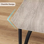 Ensemble table à manger et 2 chaises, table et chaises de cuisine pour 2 avec design chanfreiné, ensemble table de salle à manger 3 pièces avec sièges rembourrés - Gris