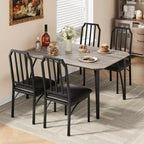 Ensemble table à manger et 2 chaises, table et chaises de cuisine pour 2 avec design chanfreiné, ensemble table de salle à manger 3 pièces avec sièges rembourrés - Gris