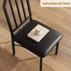 Ensemble table à manger et 2 chaises, table et chaises de cuisine pour 2 avec design chanfreiné, ensemble table de salle à manger 3 pièces avec sièges rembourrés - Gris