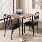 Ensemble table à manger et 2 chaises, table et chaises de cuisine pour 2 avec design chanfreiné, ensemble table de salle à manger 3 pièces avec sièges rembourrés - Gris