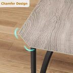Ensemble table à manger et 2 chaises, table et chaises de cuisine pour 2 avec design chanfreiné, ensemble table de salle à manger 3 pièces avec sièges rembourrés - Gris