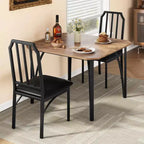 Dining Table Set for 2, Kitchen Table and Chairs for 2 with Chamfer Design, 3 Piece Dining Room Table Set with Cushion Seats -Grey