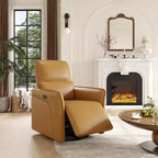 Grand fauteuil inclinable électrique avec fonction massage et chauffage pour personnes âgées, 3 positions, 2 poches latérales et porte-gobelets, et ports USB