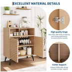 Meuble de rangement cannelé avec pieds en métal, buffet de style moderne du milieu du siècle, desserte avec rangement pour salon, couloir, entrée