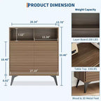 Meuble de rangement cannelé avec pieds en métal, buffet de style moderne du milieu du siècle, desserte avec rangement pour salon, couloir, entrée