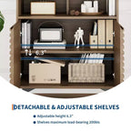 Meuble de rangement cannelé avec pieds en métal, buffet de style moderne du milieu du siècle, desserte avec rangement pour salon, couloir, entrée