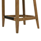 Tabouret de comptoir en chêne rembourré en tissu performant 27 Cane Jennifer Taylor Home Charleston, Tissage texturé taupe beige