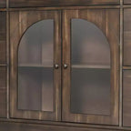 Christopher Knight Home Mirae Armoire de Rangement Vintage 140 cm avec 7 Tiroirs, 2 Portes Vitrées et Étagères Réglables