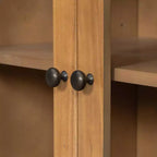 Christopher Knight Home Mirae Armoire de Rangement Vintage 140 cm avec 7 Tiroirs, 2 Portes Vitrées et Étagères Réglables