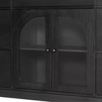 Christopher Knight Home Mirae Armoire de Rangement Vintage 140 cm avec 7 Tiroirs, 2 Portes Vitrées et Étagères Réglables