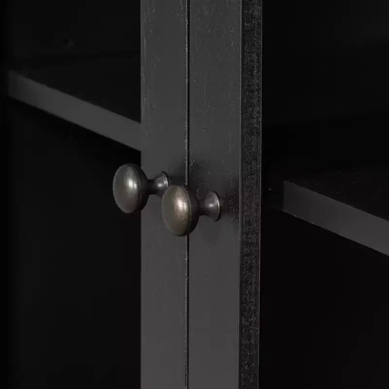 Christopher Knight Home Mirae Armoire de Rangement Vintage 140 cm avec 7 Tiroirs, 2 Portes Vitrées et Étagères Réglables