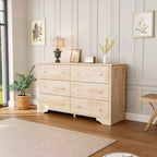 Commode Karl Home à 6 tiroirs en MDF naturel de 57,09 po L