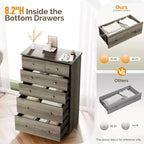 Commode Karl Home à 6 tiroirs en panneaux de particules gris de 80 cm de large
