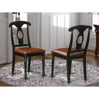 HomeStock Chaise noire de style antique, lot de 2 chaises de salle à manger