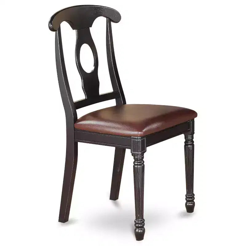 HomeStock Chaise noire de style antique, lot de 2 chaises de salle à manger