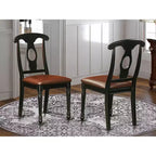 HomeStock Chaise noire de style antique, lot de 2 chaises de salle à manger