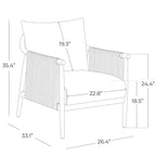 Fauteuil d'appoint de ferme moderne Spruce&Spring avec accoudoirs en bois tressé