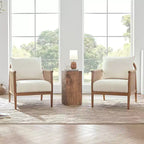 Fauteuil d'appoint de ferme moderne Spruce&Spring avec accoudoirs en bois tressé