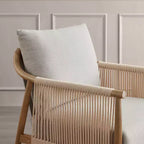 Fauteuil d'appoint de ferme moderne Spruce&Spring avec accoudoirs en bois tressé