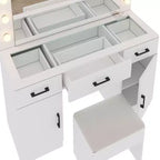 Coiffeuse blanche et son tabouret
