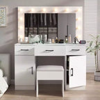 Coiffeuse blanche et son tabouret