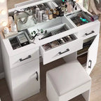 Coiffeuse blanche et son tabouret