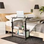 Bureau d'ordinateur gris, réglable en hauteur, en bois et acier, avec station de charge