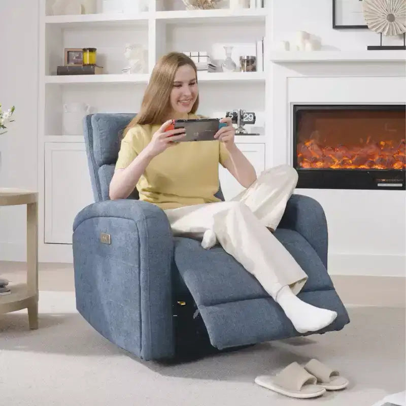 Fauteuil inclinable, pivotant et à bascule Spruce & Spring Power Glider pour chambre de bébé