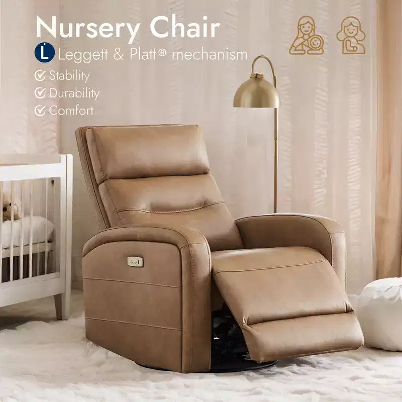 Fauteuil inclinable, pivotant et à bascule Spruce & Spring Power Glider pour chambre de bébé