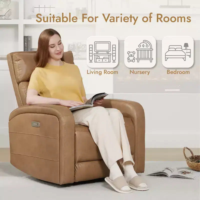 Fauteuil inclinable, pivotant et à bascule Spruce & Spring Power Glider pour chambre de bébé