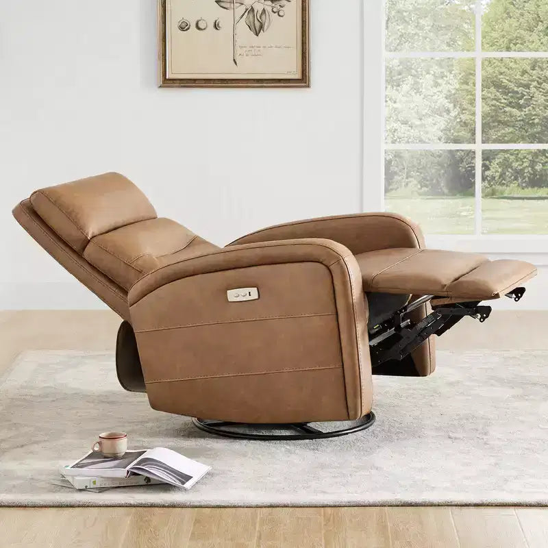 Fauteuil inclinable, pivotant et à bascule Spruce & Spring Power Glider pour chambre de bébé
