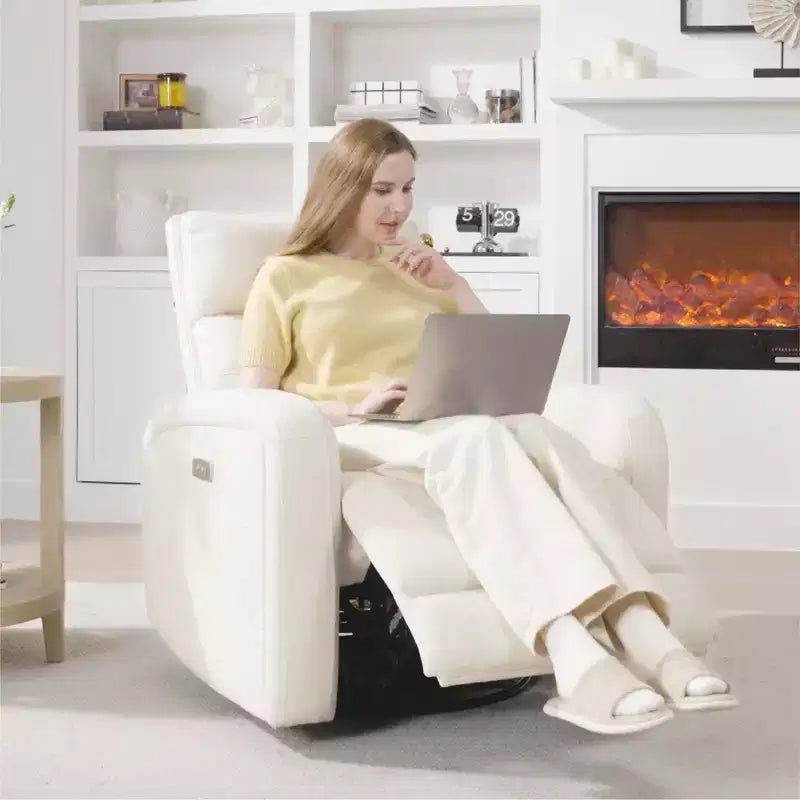 Fauteuil inclinable, pivotant et à bascule Spruce & Spring Power Glider pour chambre de bébé