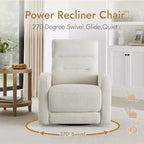 Fauteuil inclinable, pivotant et à bascule Spruce & Spring Power Glider pour chambre de bébé
