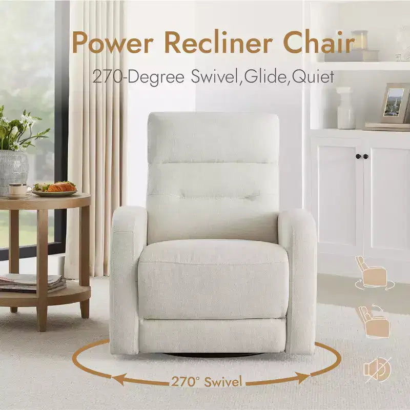 Fauteuil inclinable, pivotant et à bascule Spruce & Spring Power Glider pour chambre de bébé
