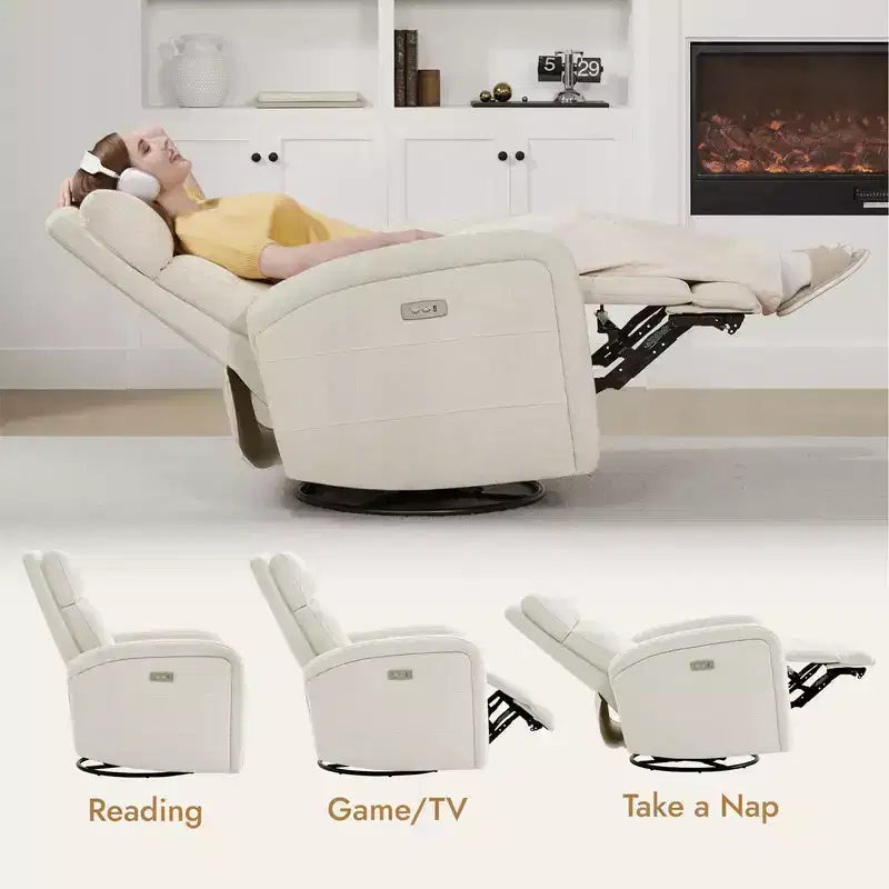 Fauteuil inclinable, pivotant et à bascule Spruce & Spring Power Glider pour chambre de bébé