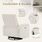 Fauteuil inclinable, pivotant et à bascule Spruce & Spring Power Glider pour chambre de bébé