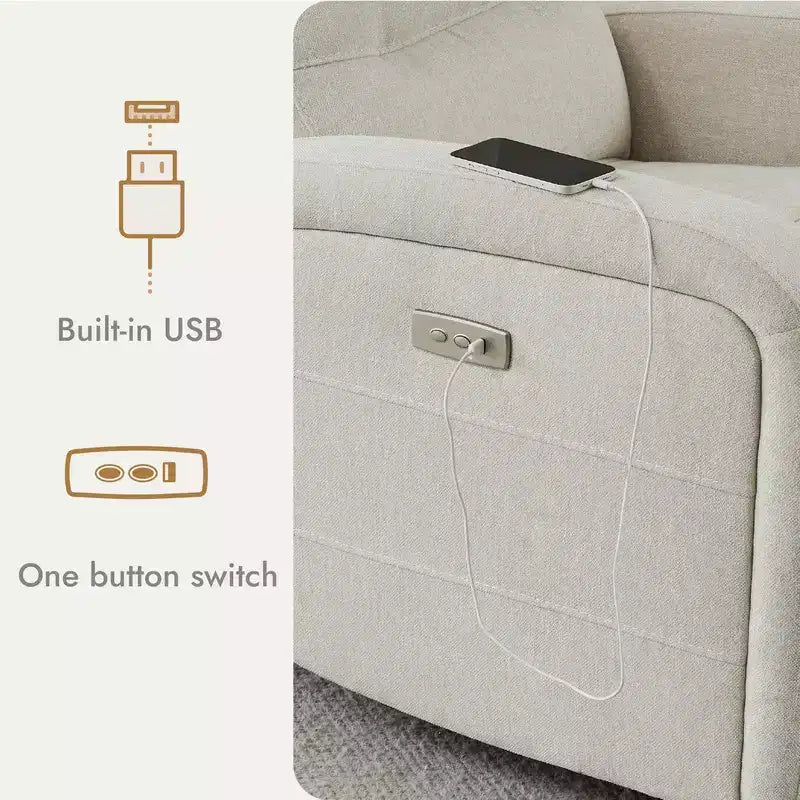 Fauteuil inclinable, pivotant et à bascule Spruce & Spring Power Glider pour chambre de bébé