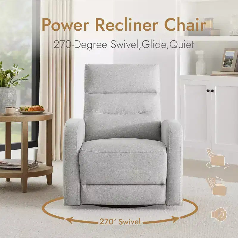 Fauteuil inclinable, pivotant et à bascule Spruce & Spring Power Glider pour chambre de bébé