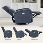 Fauteuil inclinable, pivotant et à bascule Spruce & Spring Power Glider pour chambre de bébé