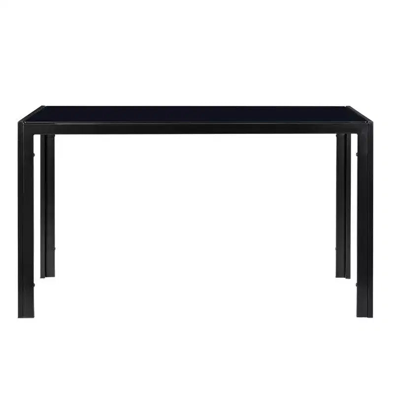 Auriona Glass Top Metal Base Dining Table
