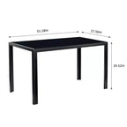 Table de salle à manger Auriona avec plateau en verre et base en métal