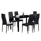 Table de salle à manger Auriona avec plateau en verre et base en métal