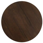 Table à manger ronde PexFix de 46 po pour 6 personnes, table sur pied moderne avec base conique cannelée et plateau en MDF en bois pour les petits espaces de cuisine, salle à manger, café, noyer
