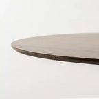 Table à manger ronde PexFix de 46 po pour 6 personnes, table sur pied moderne avec base conique cannelée et plateau en MDF en bois pour les petits espaces de cuisine, salle à manger, café, noyer