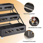 Étagère à épices de comptoir à 3 niveaux, étagère à épices étagée avec ventouses antidérapantes, hauteur ajustable, gain de place pour plan de travail de cuisine